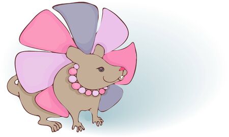Nice mouse. Animal, rodent. Year of the rat Chinese horoscopeのイラスト素材