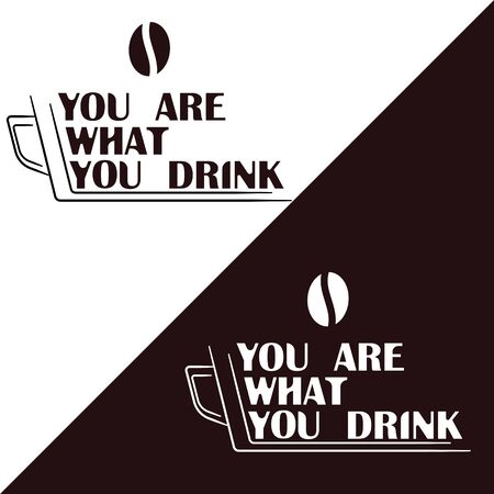 Phrases about coffee, for coffee houses, mugs, postcards, packaging.のイラスト素材