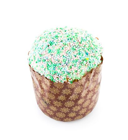 Fresh Easter cake on white background の写真素材