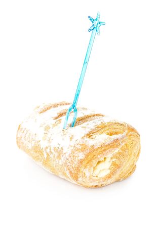 Fresh and tasty croissant isolated on white backgroundの写真素材