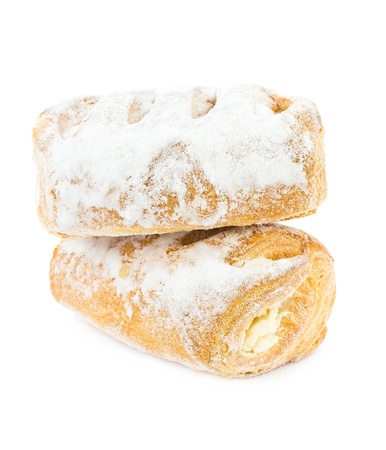 Fresh and tasty croissant isolated on white backgroundの写真素材