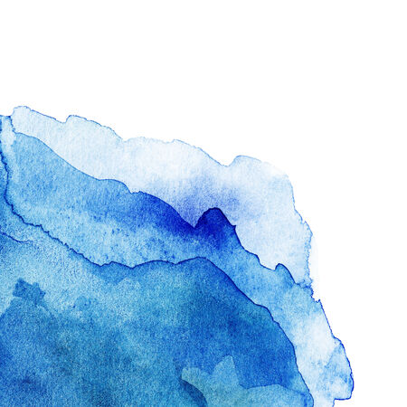 Wavy Abstract light blue watercolor background isolated on white. の写真素材