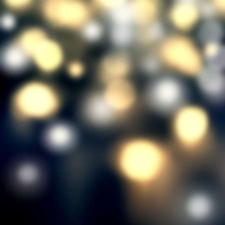 Dark Night Abstract Christmas De focused Background with Blurred Bokeh texture and festive black and golden lightsの写真素材