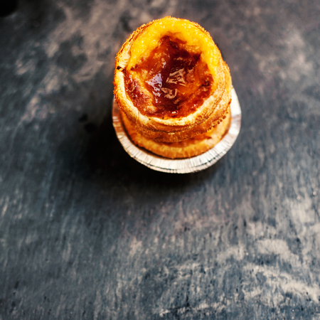 Pastel de nata, portuguese traditional creamy pastry. Pasteis de nata