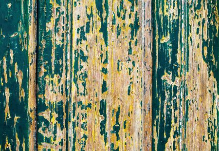 Old dark brown wooden texture background. Vintage wooden boards with peeling paint for your designの写真素材
