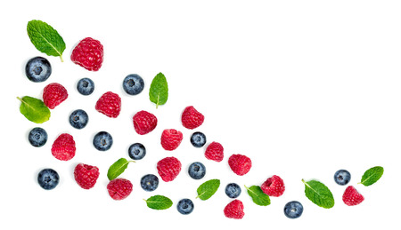 Fresh berries isolated on white background