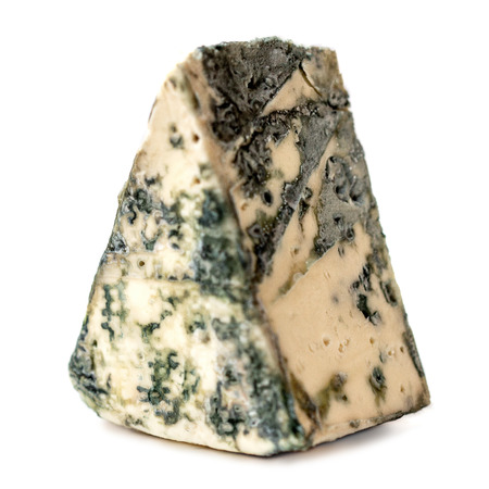 Blue cheese Gorgonzola isolated on a white background. Close upの写真素材