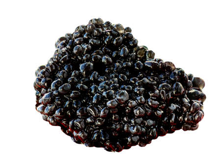 Black caviar isolated on white background. Delisious food - russian caviar.の写真素材