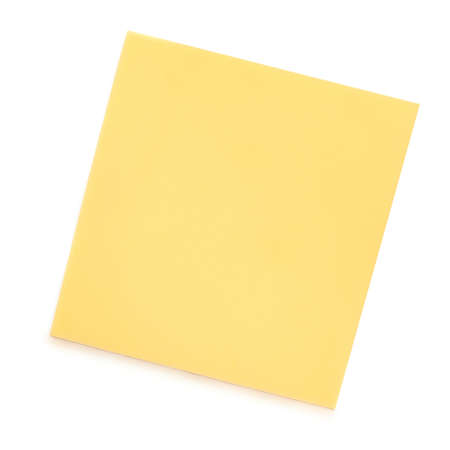 Cheese slices isolated on white background. Edam cheese top viewの写真素材