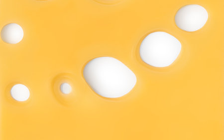 Cheese texture on white background. Slices of cheese for burger pattern, top viewの写真素材