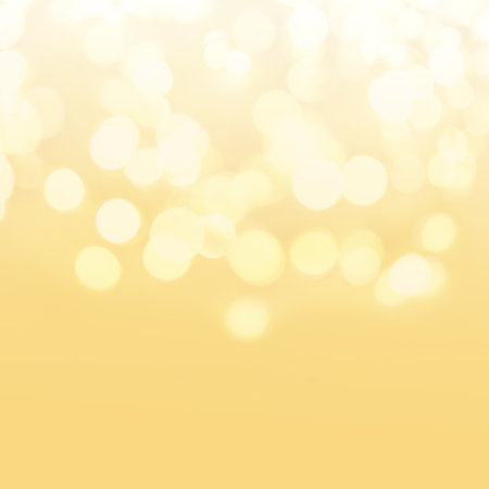 Christmas golden lights background. Abstract twinkled bright bokeh defocused lightsの写真素材
