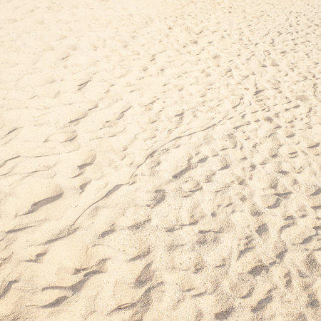 Summer beach sand background with natural wave pattern. Sand texture. Sunny gold sandy beach wallpaperの写真素材