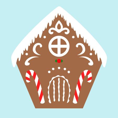 Gingerbread house, vector illustrationのイラスト素材