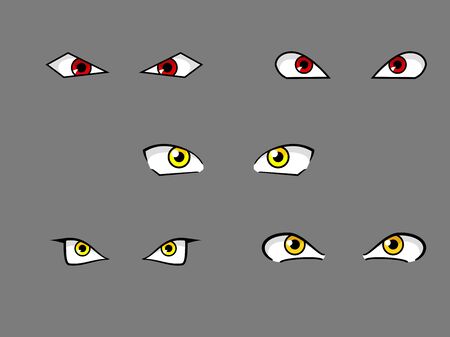 Angry cartoon eyesのイラスト素材