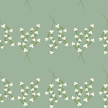 Seamless pattern of Abstract images of a blossoming branch of flowers. Repeat texture. Hello springのイラスト素材