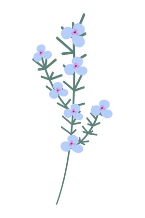 Abstract image of a blossoming twig with flowers in trendy bright colors. Hello summer. Springtimeのイラスト素材