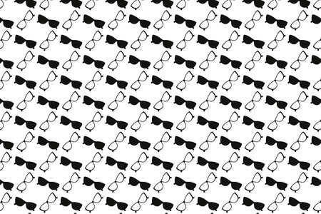Seamless pattern of sunglasses in black and white color. Abstract background texture. Glasses dayのイラスト素材