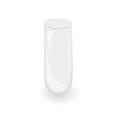 Simple glass vase in the shape of laboratory test tube. Container for filling with liquid or flowers. Isolate. EPS. Vector design element for sticker, banner, brochure or card and other different usesのイラスト素材