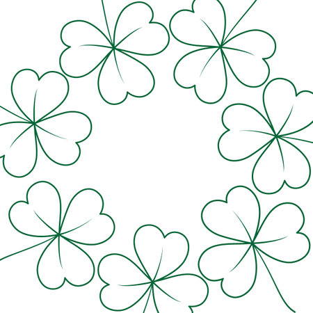 Abstract circle shamrock frame border with copy space. Design concept for greetings or other uses. Isolate. EPS. Vector for poster, banner, brochure, billboards, cards, price, label, wallpaper or webのイラスト素材