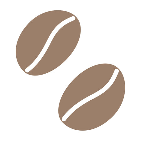 Coffee beans icon in trendy soft brown. Isolated design elements for logo, sticker, pointer or cards. EPS. Vector poster, banner, brochure or package, wallpaper or web, price tag, label, advertisementのイラスト素材