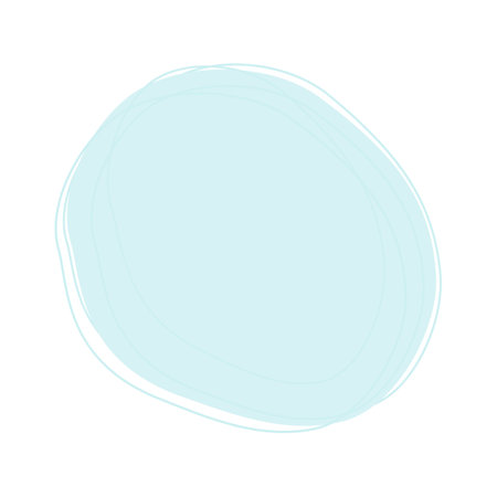 Spot with hand drawn stroke in trendy soft blue. Abstract background texture concept. Copy space. Isolated Vector EPS. Lettering cards, poster, banner, social media or web, promo design idea. Templateのイラスト素材