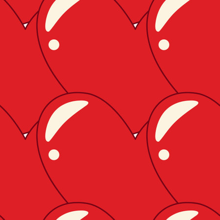 Abstract Hearts shaped Seamless Background Texture in trendy red St Valentines Day festive wallpaper. Isolated Vector illustration Wrapping, posting or web promo banner, Thematic cards, posting, labelのイラスト素材