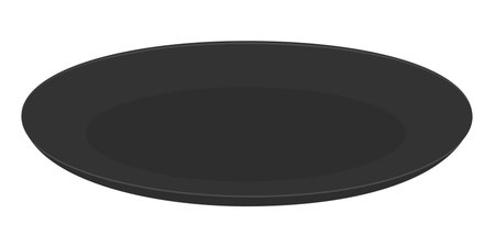 Black Empty Presentation Plate template Various Ingredients or Breakfast, lunch and dinner Template. Isolated Vector illustration Food Thematic Menu Cards or banners, leaflets, labels, price, postersのイラスト素材