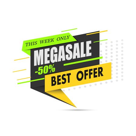Sale banner template design, great sale special offer. end of season special offer banner. vector illustration.のイラスト素材