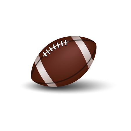 American football 3D ball isolated on white background, shadow.Vector illustrationのイラスト素材
