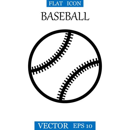 Baseball Ball Icon Vector Design Template. Black on whiteのイラスト素材
