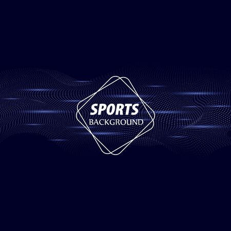 Bright abstract background with dynamic waves of minimalist style. Modern color poster for sports. Vector illustration.のイラスト素材