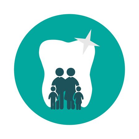 tooth family icon in flat styleのイラスト素材