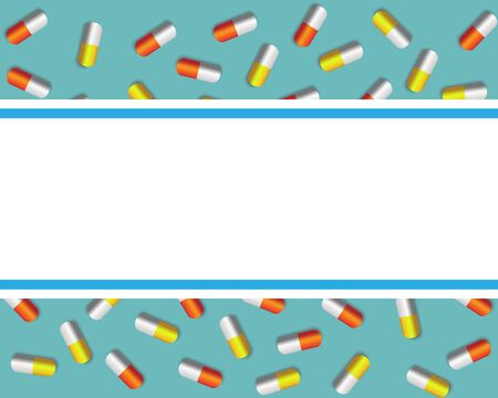 Medical background pills frame for presentation.Vector illustrationのイラスト素材