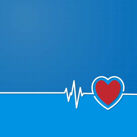 Healthcare concept with text place. Can be used for web banner, infographic, presentation. Heartbeat with heart shape. Cardiogram of love and health. Vector illustratiのイラスト素材