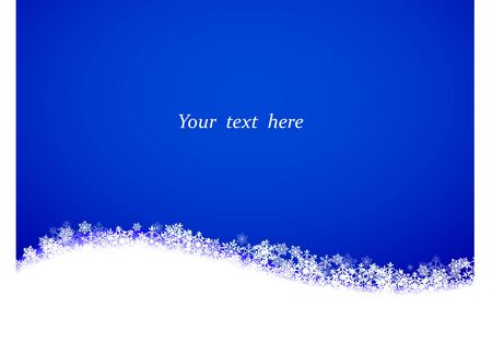 snowflakes beautifully fell semicircle, bright blue background, winter backgroundのイラスト素材