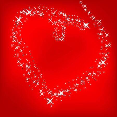 heart of the stars on a bright red backgroundのイラスト素材