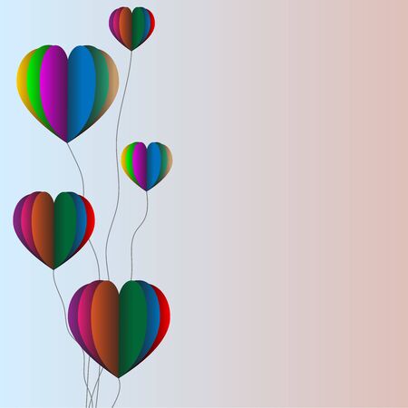 air paper hearts flying upのイラスト素材