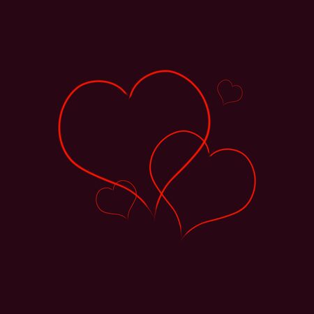 Heart sign on a dark background. Design element for Valentine's Day. Ready for your design, postcards, banners. Vector illustrationのイラスト素材