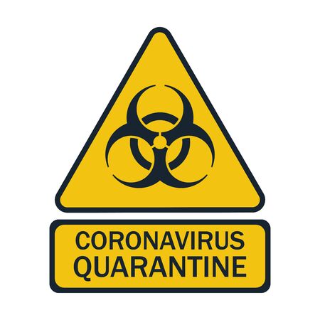 A biohazard sign. quarantine for coronavirus. an outbreak of pandemic coronavirus . isolated vector illustrationsのイラスト素材