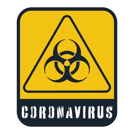 A biohazard sign. quarantine for coronavirus. an outbreak of pandemic coronavirus . isolated vector illustrationsのイラスト素材