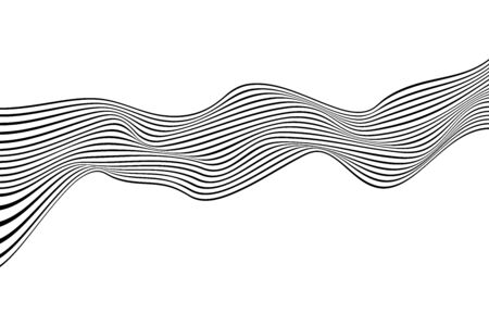 optical art abstract background wave design black and whiteのイラスト素材