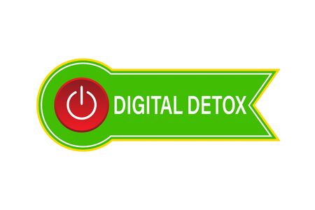 Vector illustration of a banner or sticker without a mobile phone. The concept of a digital detox.のイラスト素材