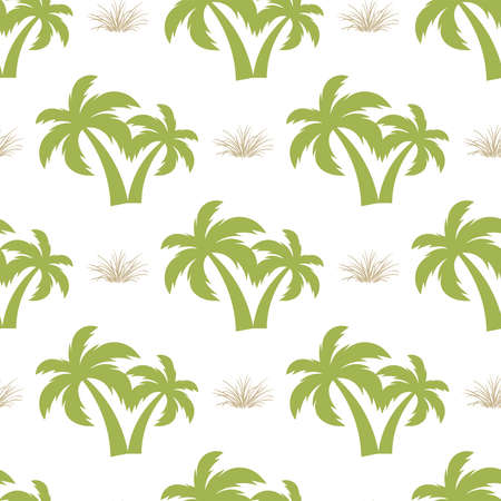 Palm tree. Seamless model Vector Illustration on a white background.のイラスト素材