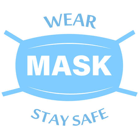 Wear a mask icon instructions for face masks. For doctors, nurses and people. COVID-19 flash. A product for health and personal hygiene. Vector illustrationのイラスト素材