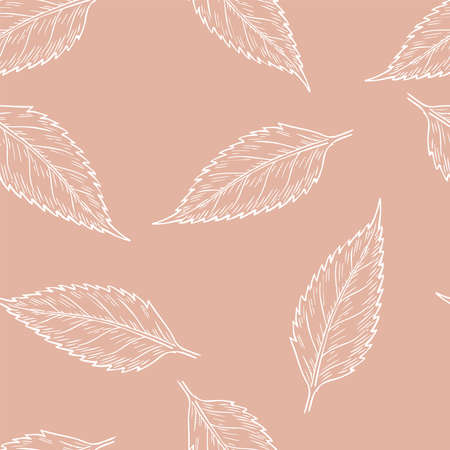 Vector illustration of leaves seamless models. Organic flower background.のイラスト素材