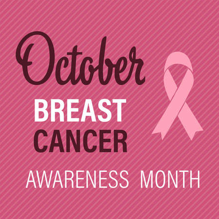 Breast cancer awareness month vector illustrationsのイラスト素材