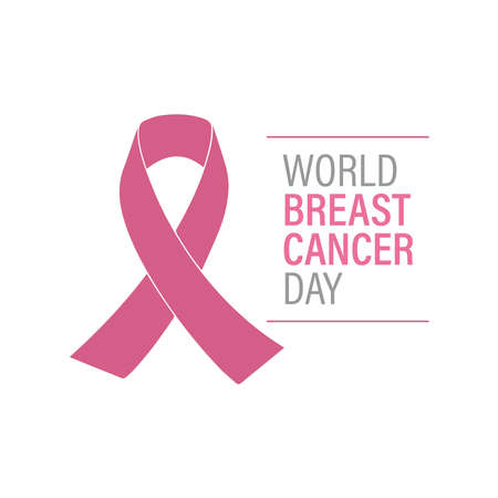 Pink ribbon. Breast cancer awareness symbol. World breast cancer day.のイラスト素材
