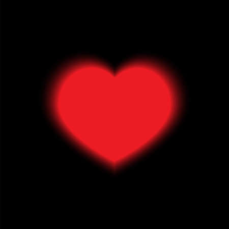 Red glowing heart on a black backgroundのイラスト素材