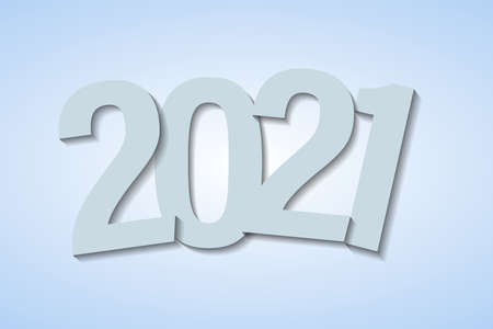 Modern paper art design template with 2021 for concept design. Vector design template. Conceptual design. Calendar 2021 - illustration.のイラスト素材