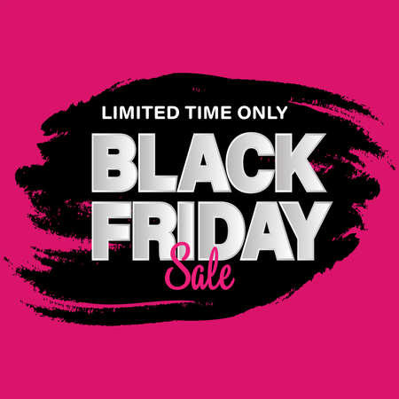 Black Friday sale banner.Pink background vector illustrationのイラスト素材